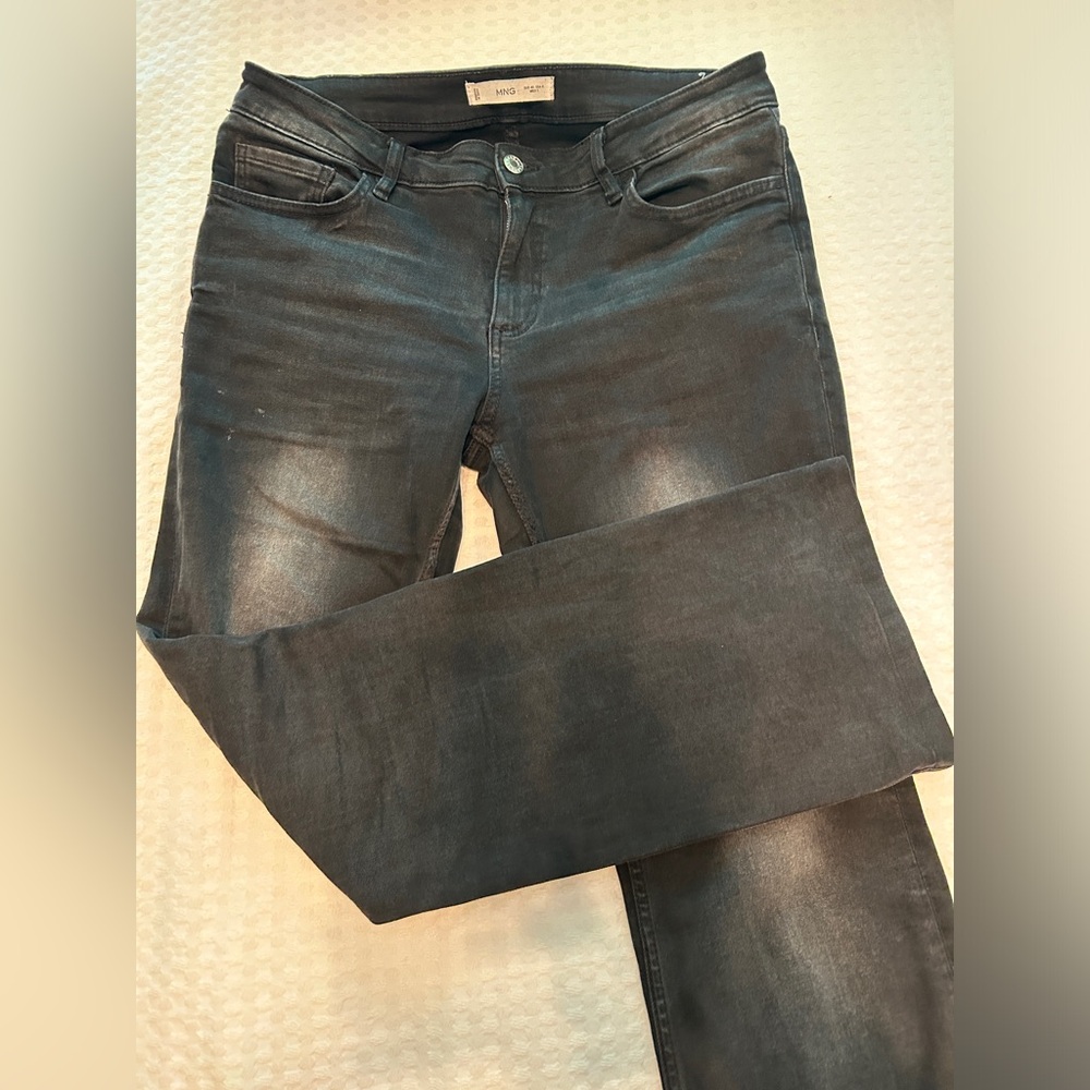 Mango Black Straight Leg Jeans with Classic Fit